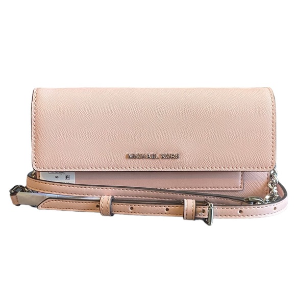 MICHAEL Michael Kors Jet Set Medium 2 in 1 Wallet-On-A-Chain Leather Crossbody - Picture 1 of 13